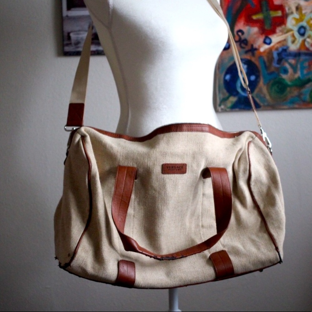 Versace Parfume Boston Duffle Canvas Bag (no strap